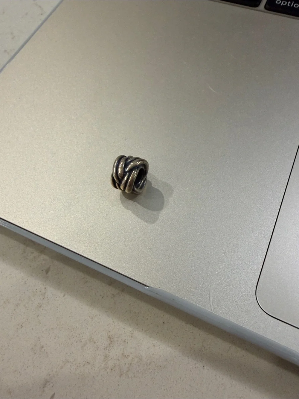Pandora Interwoven Knot Sterling Silver Charm with Dark Patina